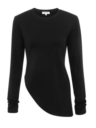 Long sleeve t-shirt with a side slit